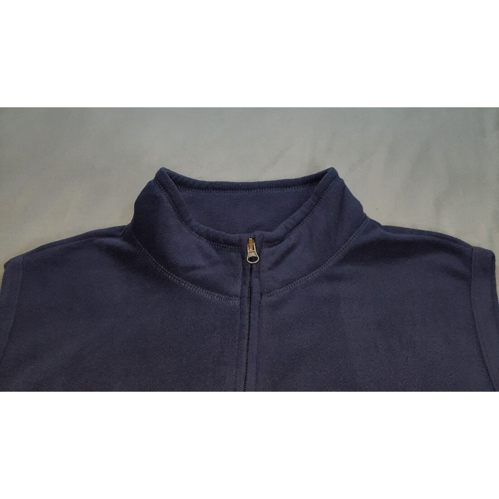 Rebecca Malone Christmas Fleece Vest Womens XL Snowman Cardinals Blue Full Zip - Picture 3 of 12